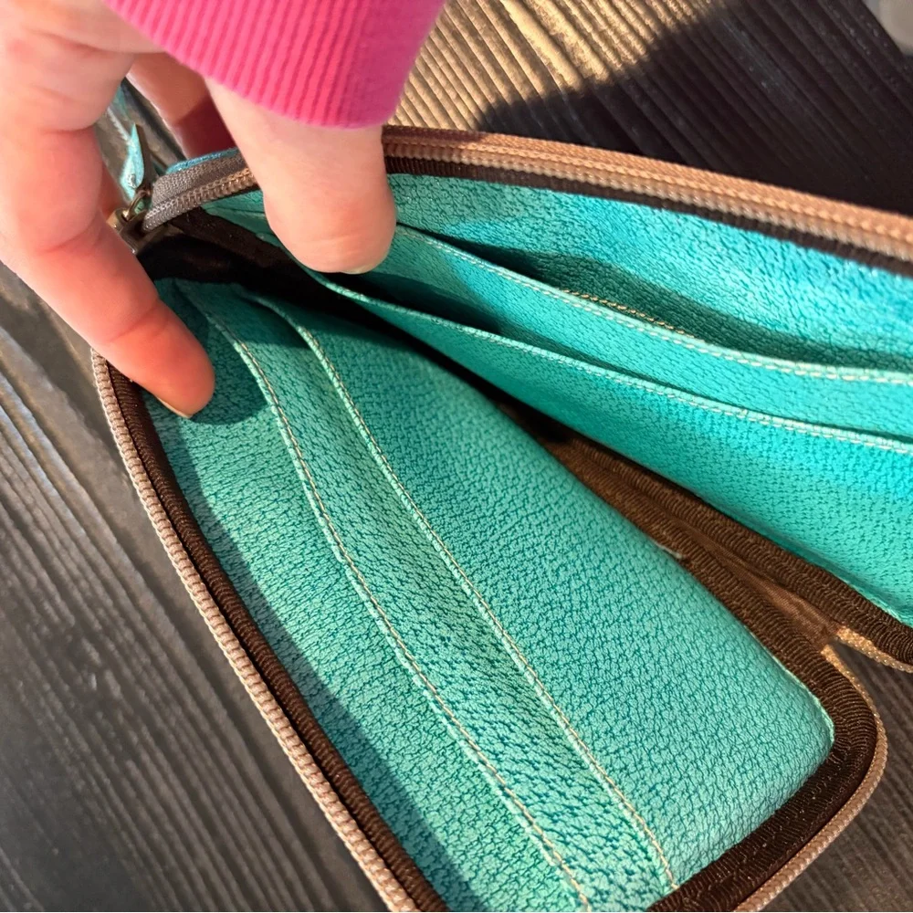Gucci Beige GG Patterned teal leather Crossbody Bag - Picture 5 of 14